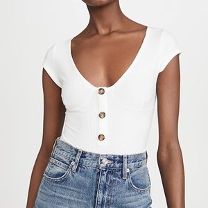 Reformation Marten Bodysuit (Ivory)